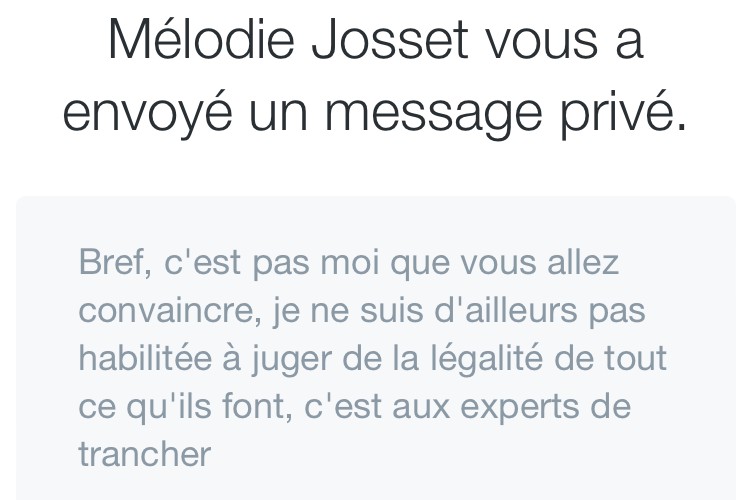 Mélodie Josset 确认自己没有资格对此事作出判断