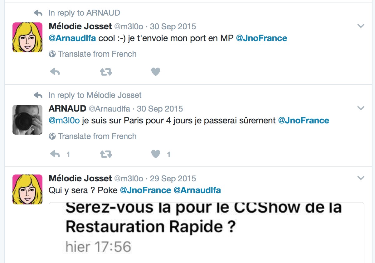 显示 Josset、Le Faucheur 与 Penichon 彼此私下相识的截图